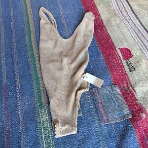 NWT Youswim Textured Cream One-Piece Swimsuit